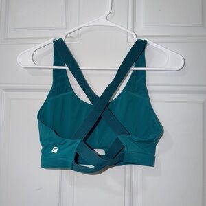Fabletics Deep Teal Cross-Back Sports Bra